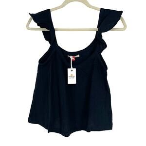 Marine Layer Jude Flutter Sleeve Tank Black Small NWT